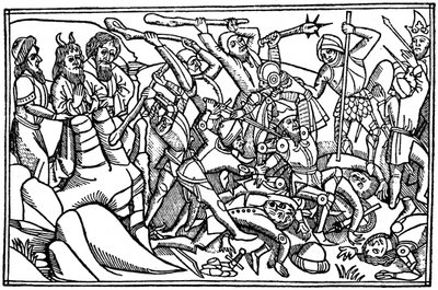 Moses beder om Israels sejr, 1480 1964 af Unbekannt