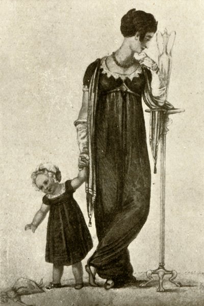 Mors og barns sørgedragt, 1809, 1937. af Unbekannt