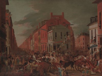Flyttedag i Little Old New York, ca. 1827. af Unbekannt