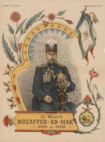 Muzaffar ad-din Shah Qajar 1853-1907, kejser af Persien, 1896 af Unbekannt