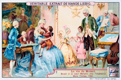 Mozart i en alder af syv foran kejserinde Maria Theresa, 1763. 1906 af Unbekannt