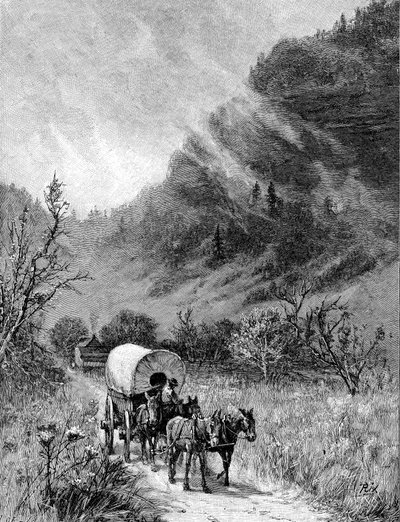 Muldyrvogn passerer gennem Cumberland Gap, Kentucky af Unbekannt