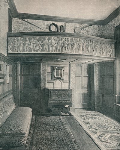 Musikgalleri med skulptur, c1893. af Unbekannt