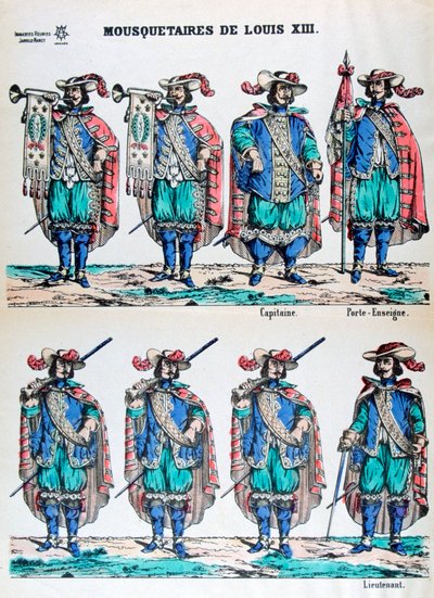 Musketerer af Louis XIII, 17. århundrede 19. århundrede af Unbekannt