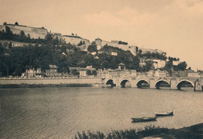 Namur Citadel og Pont de Jambes, c1900 af Unbekannt