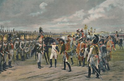 Napoleon dekorerer den russiske grenader i Tilsitt, 1807, 1896 af Unbekannt