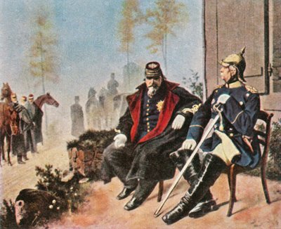 Napoleon III og Bismarck i væverhytten i Donchery, 2. september 1870, 1936. af Unbekannt