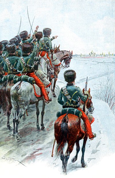 Napoleons Grande Armee får øje på Moskva, 1812 slutningen af det 19. århundrede af Unbekannt