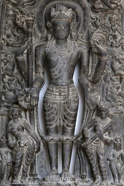 Indiens nationalmuseum, Delhi. Vishnu. Pala, 9.-10. århundrede e.Kr. Østindien. Sten. Detalje. Indien. af Unbekannt