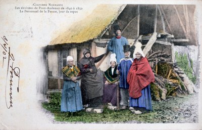 Indfødt kostume af Pont Audemer, Normandiet, 1902 af Unbekannt