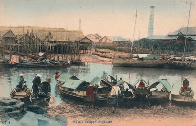 Indfødte Sampan Singapore, c1910 af Unbekannt
