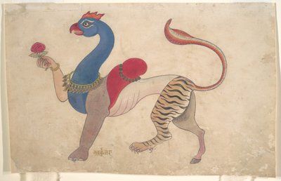 Navagunjara, en universel form for Krishna, ca. 1835. af Unbekannt