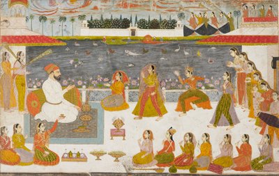 Nawab og damer ser på en nautch på en terrasse, 1760 af Unbekannt