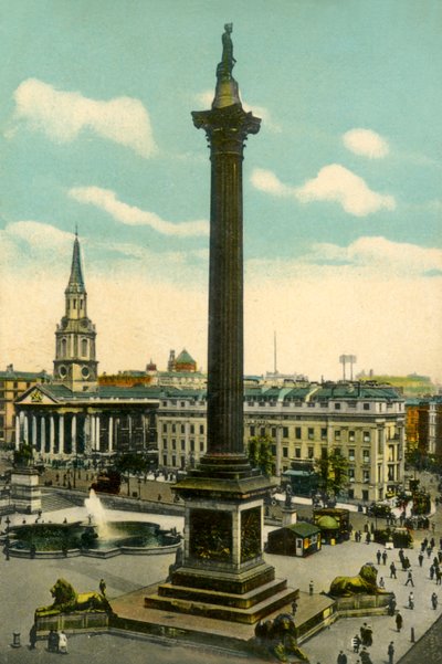 Nelsons Column og Trafalgar Square, London, c1910. af Unbekannt