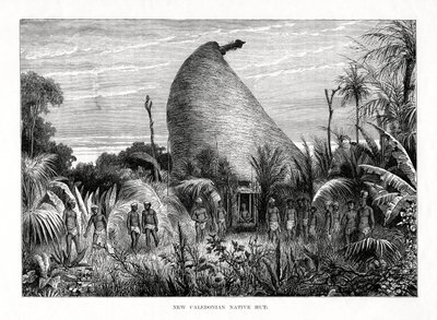 New Caledonian Native Hut, sydvestlige Stillehav, 1877 af Unbekannt