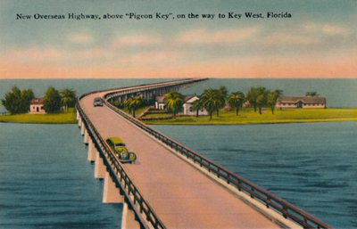 New Overseas Highway, over Pigeon Key, til Key West, Florida, c1940