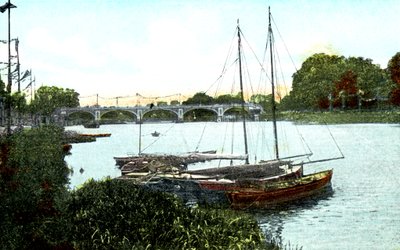 Ny sluse og bro, Richmond, London, 20. århundrede af Unbekannt
