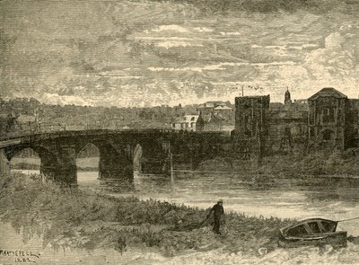 Newport Bridge and Castle, 1898. af Unbekannt