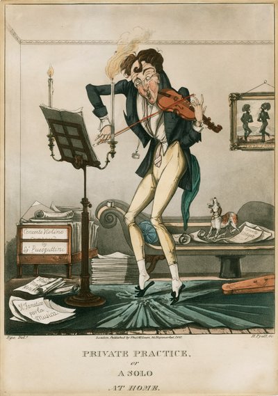 Niccolo Paganini - karikatur af Unbekannt