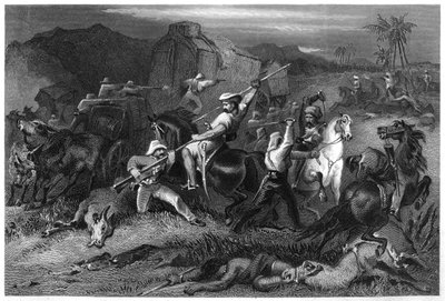 Natsortie og angreb på bagagevogne, 1857, c1860 af Unbekannt