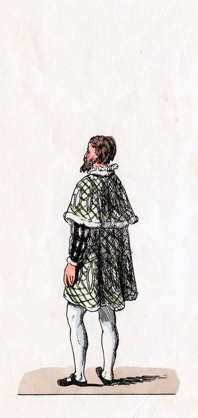 Adelsmand, kostumedesign til Shakespeares skuespil, Henry VIII, 1800-tallet af Unbekannt