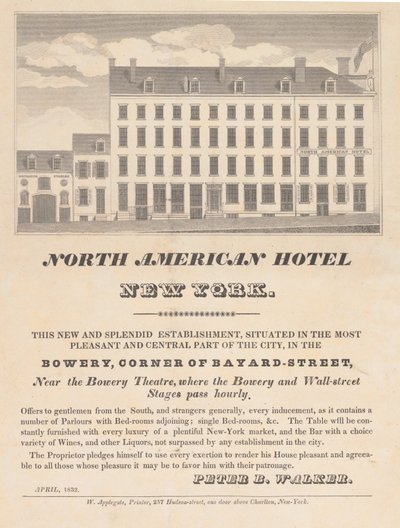 North American Hotel, New York, april 1832. af Unbekannt