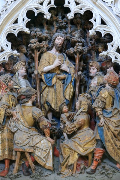 Korets nordlige hegn. Johannes Døberens livsscene. Højrelief af den nordlige ende (1531). Amiens-katedralen, Amiens, Frankrig af Unbekannt