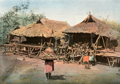 Ny Guinea. Karapuna. Indigenous Village, Papua Ny Guinea. Karapuna. Native Village, 1900. af Unbekannt