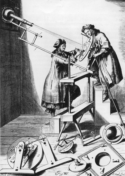 Observerer en solformørkelse, 1673 af Unbekannt