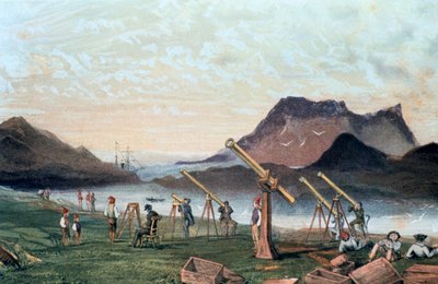 Observerer en total solformørkelse, 1851 1857 af Unbekannt