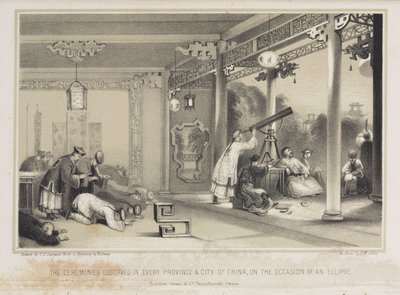 Observerer en formørkelse i Kina, ca 1836 af Unbekannt