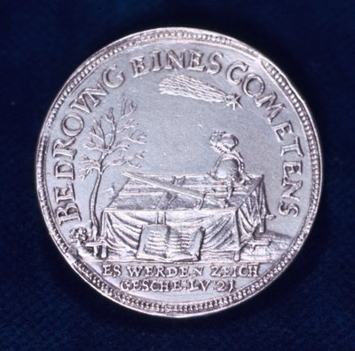 Forsiden af en medalje til minde om den strålende komet fra november 1618 af Unbekannt