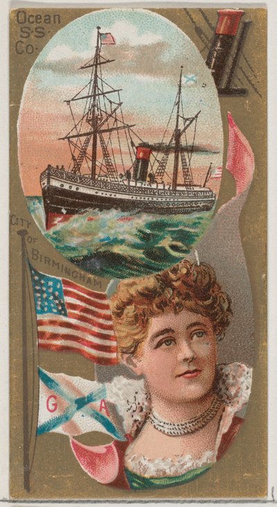 Ocean Steamship Company, fra Ocean and River Steamers-serien N83 for Duke brand cig..., 1887. af Unbekannt