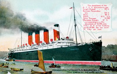 Oceanliner RMS Mauretania, 20. århundrede af Unbekannt