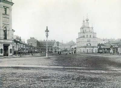 Okhotny Ryad Jagtrækken, Moskva, Rusland 1880