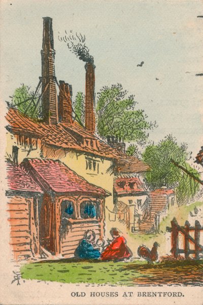Gamle huse i Brentford, 1800-tallet af Unbekannt