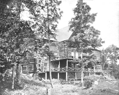 Old Log Cabin, Lake Placid, Adirondacks, New York State, USA, c1900. af Unbekannt