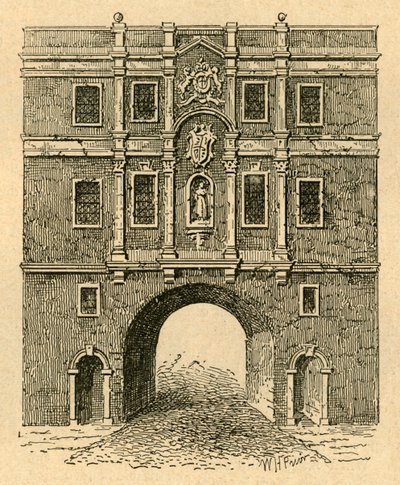 Old Lud Gate, fra et tryk udgivet omkring 1750, 1897. af Unbekannt
