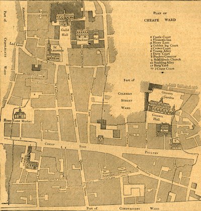 Gammelt kort over afdelingen for billige - omkring 1750, 1897. af Unbekannt
