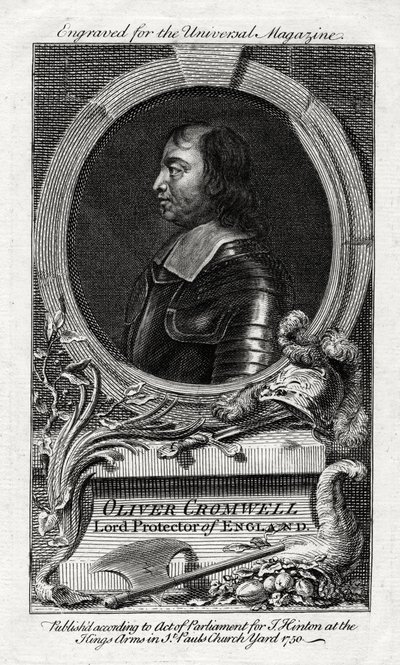 Oliver Cromwell, Lord Protector of England, 1750 af Unbekannt