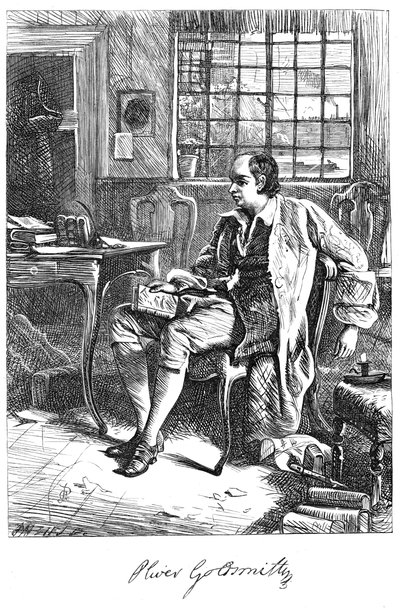 Oliver Goldsmith, dramatiker fra det 18. århundrede, c1860