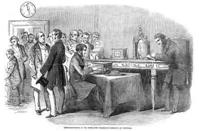 Åbning af 1851 London til Paris telegrafforbindelse 1852 af Unbekannt