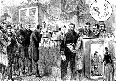 Åbning af den engelsk-franske telefonlinje, 1891 af Unbekannt