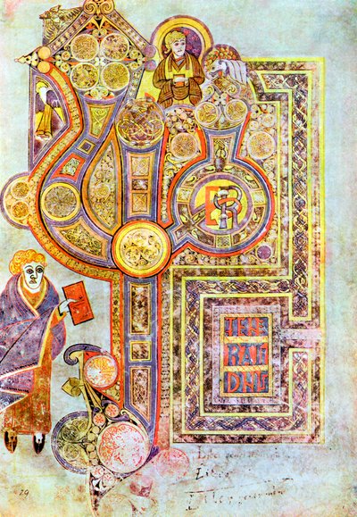 Indledende ord af St Matthews Evangelium Liber Generationes, fra The Book of Kells, c800 af Unbekannt