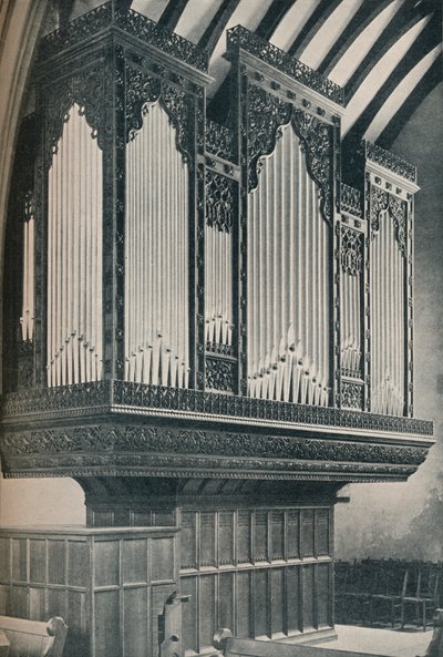 Orgel i Towyn Parish Church, c1910 af Unbekannt