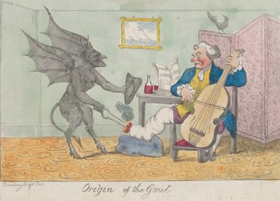 Gigtens oprindelse, ca. 1810. af Unbekannt