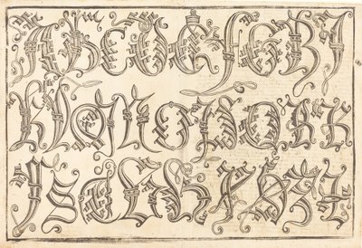 Ornamental alfabet, 14801490. af Unbekannt