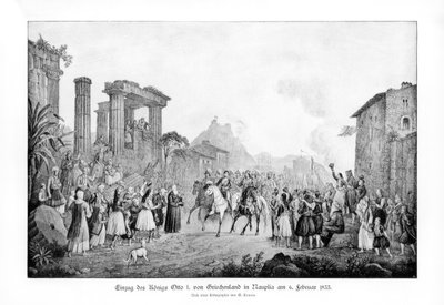 Otto I, konge af Grækenland, lander i Nauplia, 6. februar 1833 1900 af Unbekannt