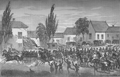 Oudtshoorn beredne frivillige starter mod østgrænsen, c1880 af Unbekannt