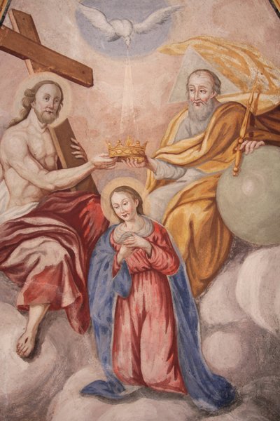 Vor Frue af Assumption kirke. Marias kroning Cordon Frankrig af Unbekannt